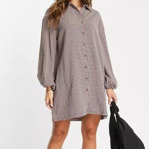 Urban Threads oversized shirt dress in plaid